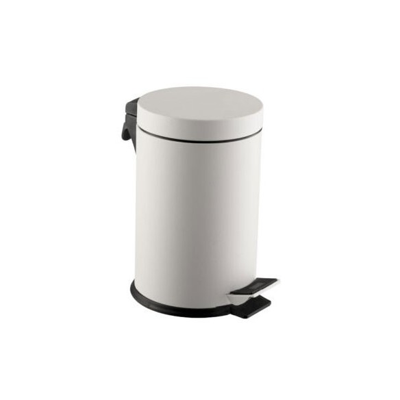 Papelera pedal de 5L blanco