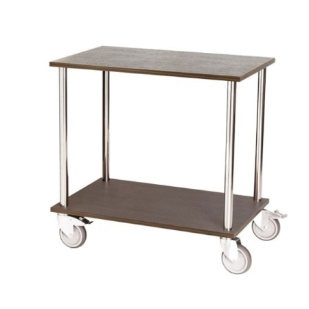 Carro de servicio de roble y patas metálicas. 2