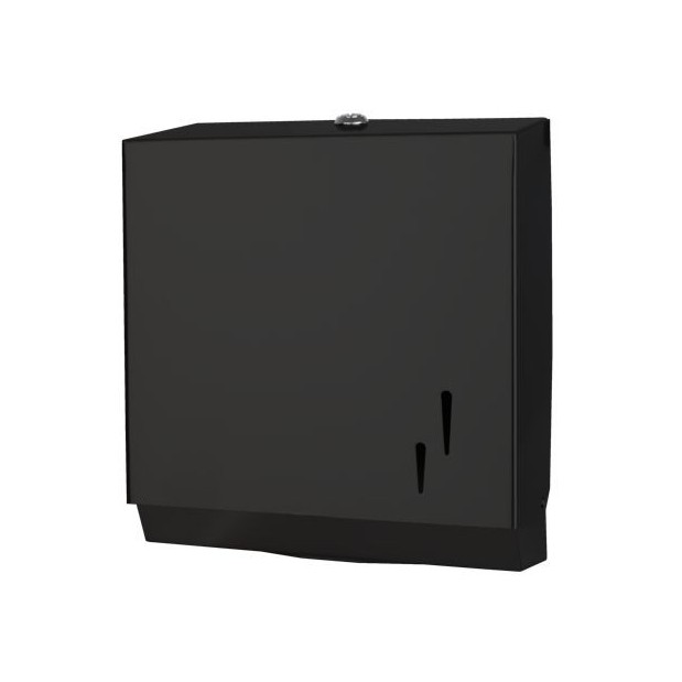 DISPENSADOR TOALLAS ZIG-ZAG INOX NEGRO MATE