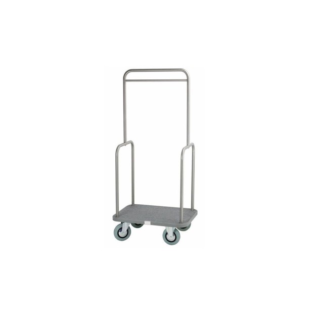 Carro maletero grande con perchero de acero.