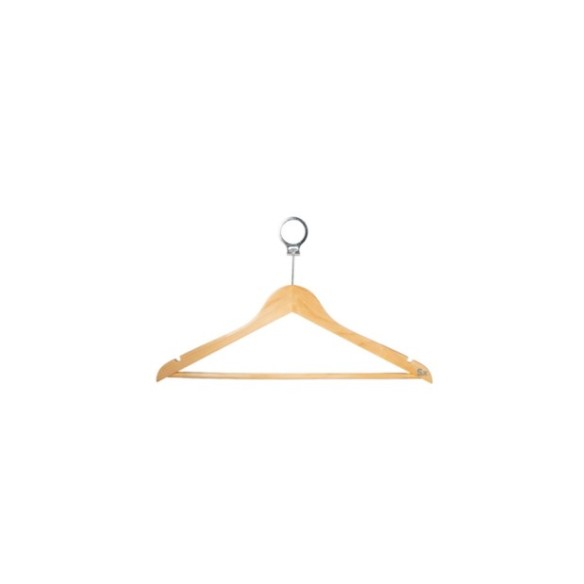 Percha con gancho seguridad. Acabado madera natural