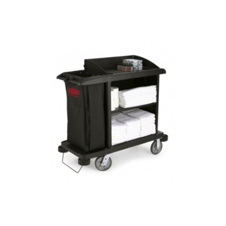 Carro de camarera con cubierta de seguridad.