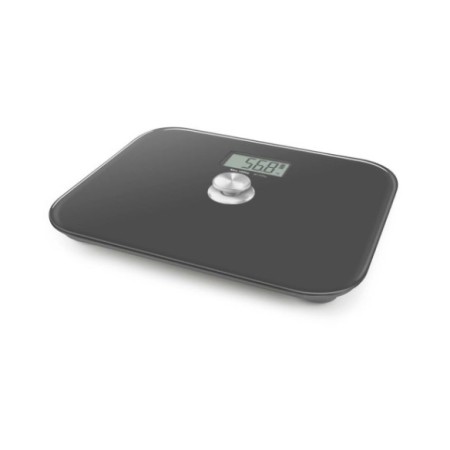 Báscula electrónica de vidrio templado y calibrador.