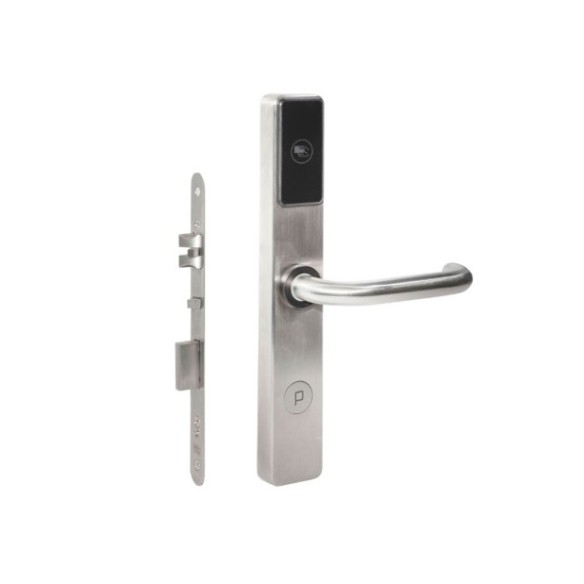 Cerradura robusta de acero inoxidable.