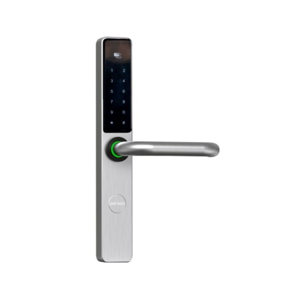 Cerradura robusta con teclado de acero inoxidable.