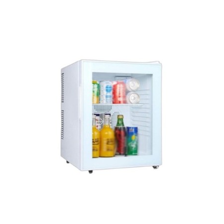 Minibar blanco con puerta de cristal de 30L.