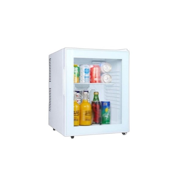Minibar blanco con puerta de cristal de 30L.