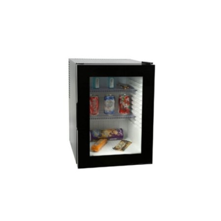 Minibar negro con puerta de cristal de 30L.