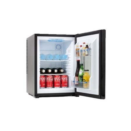 Minibar negro con puerta de cristal. 2