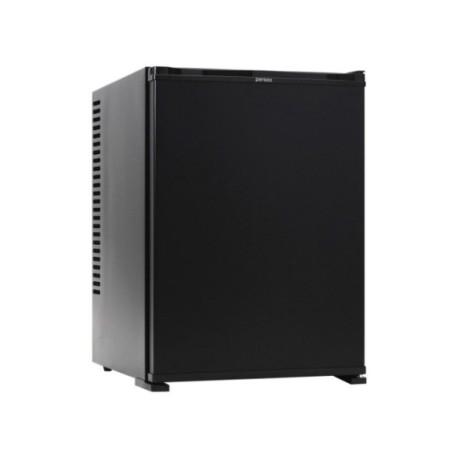 Minibar negro de diseño elegante con iluminación LED de 26L.