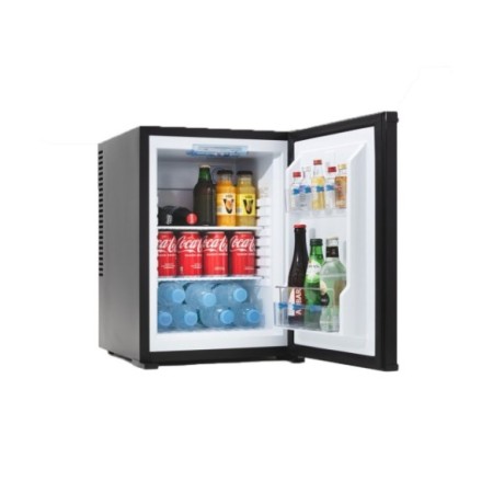 Minibar negro de diseño elegante con iluminación LED de 32L. 2