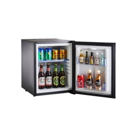 Minibar negro con regulador de potencia y capacidad de 28L. 2