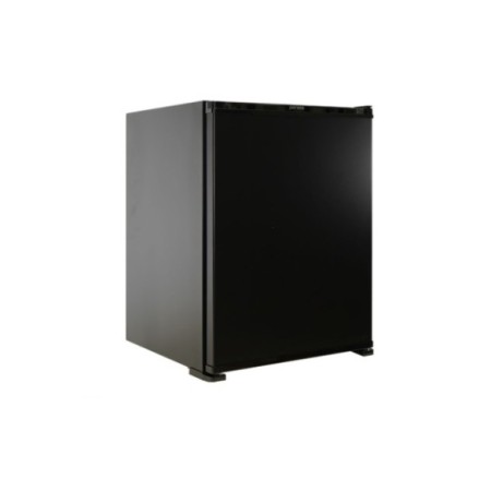 Minibar negro con temporizador electrónico.
