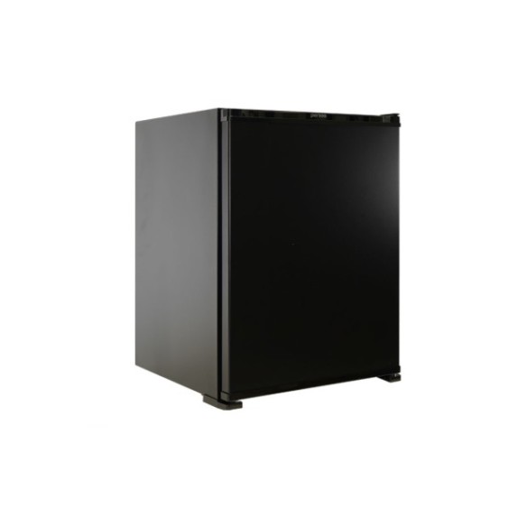 Minibar negro con temporizador electrónico.