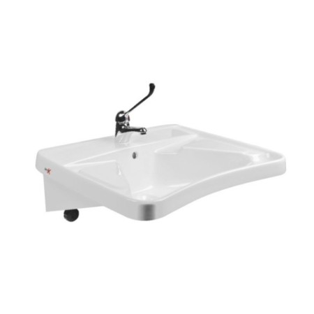 Lavabo con ménsula de inclinación manual.