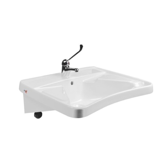 Lavabo con ménsula de inclinación manual.