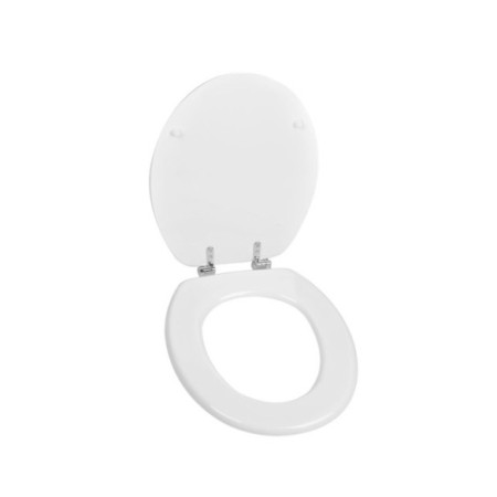 Recambio de tapa de madera prensada con bisagras metálicas cromadas con aro cerrado. 2