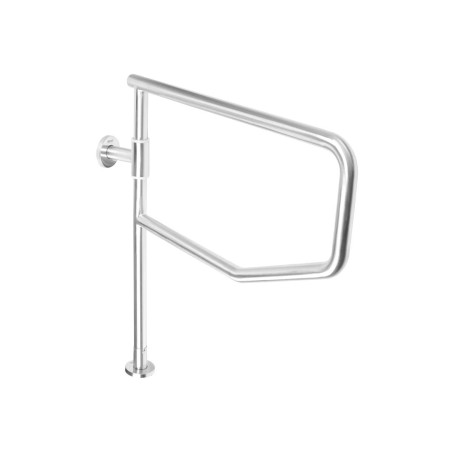 Barra abatible de giro horizontal con pie de acero inoxidable.