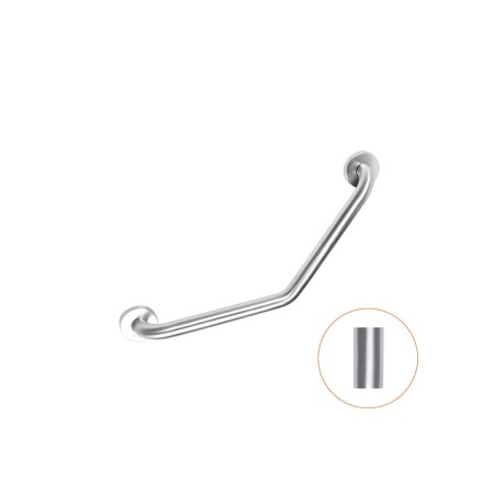 Barra manillón 135 grados de acero inoxidable con acabado satinado.