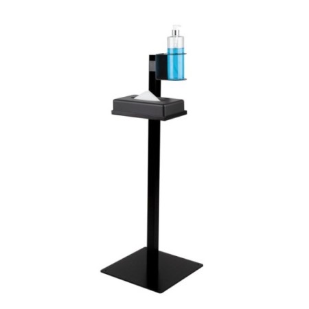 Estación de desinfección de suelo con bandeja negro mate.