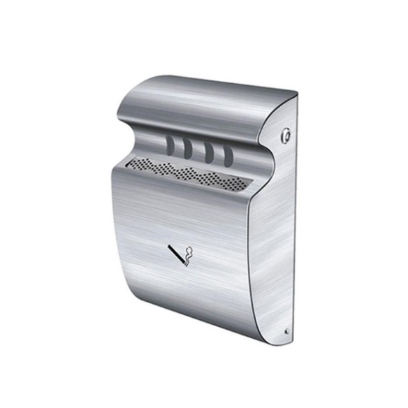 Cenicero de acero inox mural para exterior.