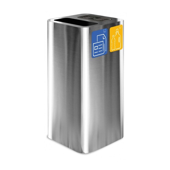 Cenicero pure 100l de acero inoxidable acabado satinadl.