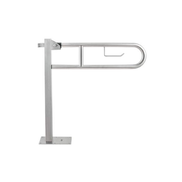 Barra de ayuda abatible con giro vertical y freno progresivo acabado satinado.