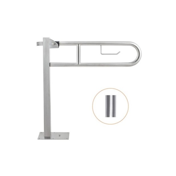 Barra de ayuda abatible con giro vertical y freno progresivo acabado brillante.