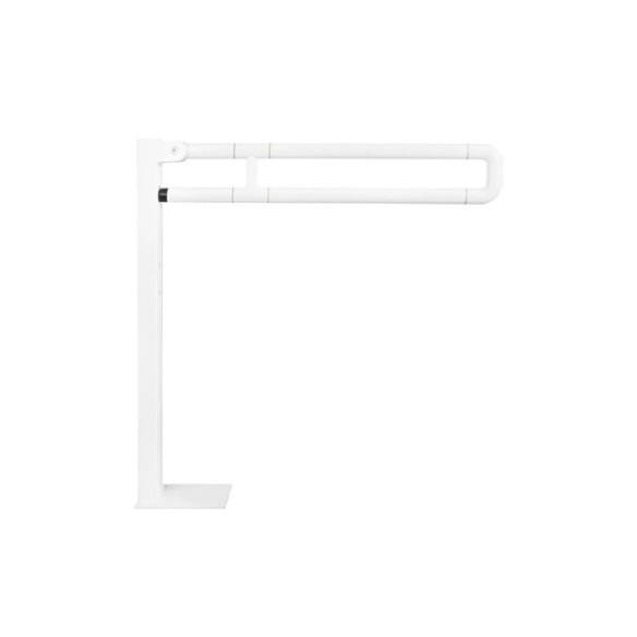 Barra de ayuda abatible con giro vertical y freno progresivo acabado nylon blanco.