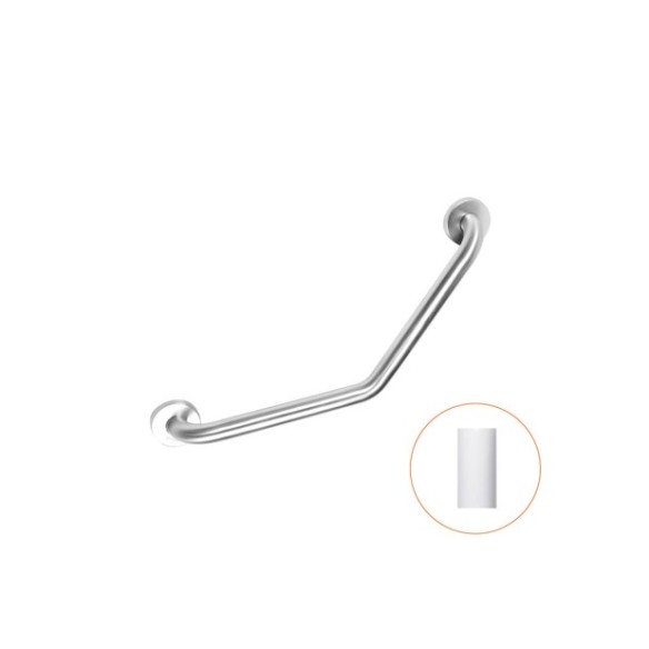 Barra manillón 135 grados de acero inoxidable con acabado epoxi blanco.