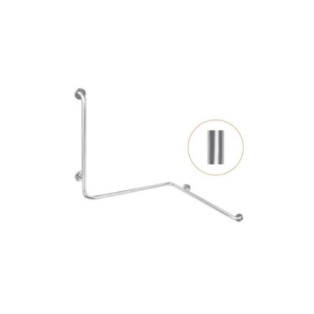 Barra en ángulo 3 brazos de acero inoxidable con acabado satinado. 2