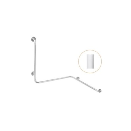 Barra en ángulo 3 brazos de acero inoxidable con acabado satinado. 2