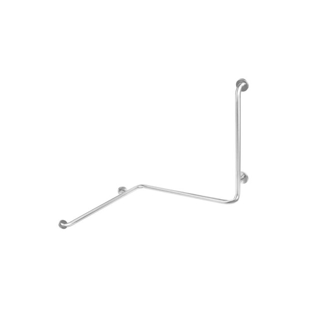 Barra en ángulo 3 brazos de posición izquierda con acabado satinado.