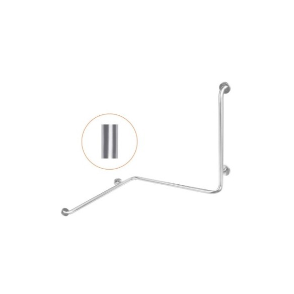 Barra en ángulo 3 brazos de posición izquierda con acabado brillante.