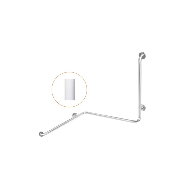 Barra en ángulo 3 brazos de posición izquierda con acabado epoxi blanco.