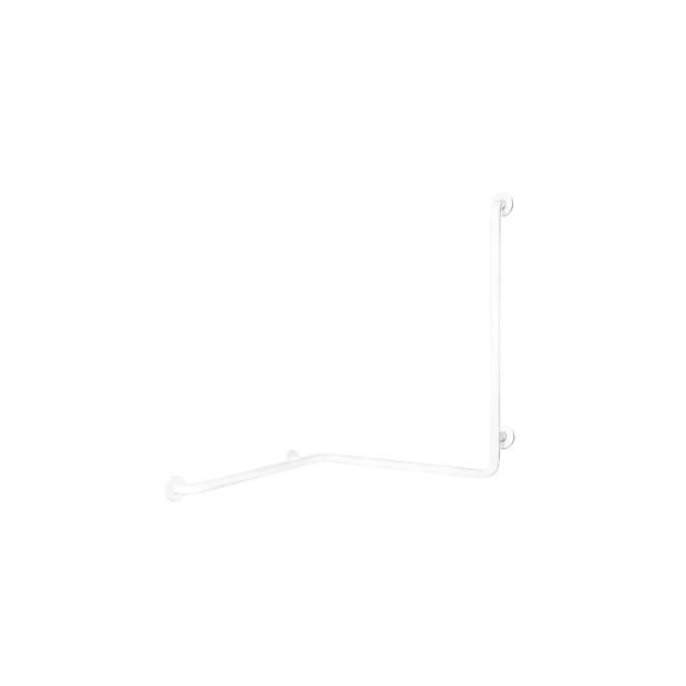 Barra en ángulo 3 brazos de posición izquierda con acabado nylon blanco.