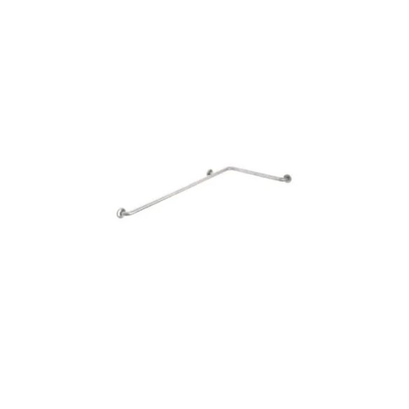 Barra en ángulo pared-pared con un brazo de 1300 mm y otro de 600 mm acabado brillante.