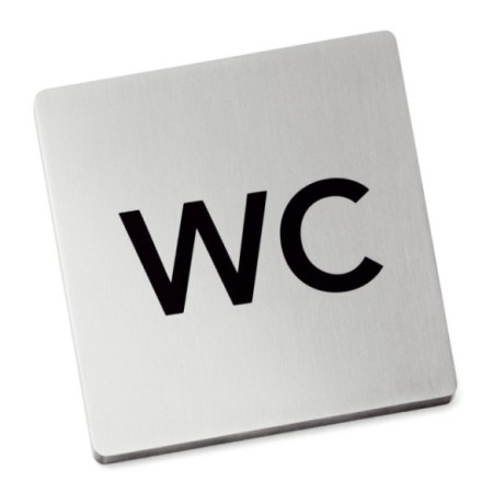 Placa con pictograma de wc de señalización.