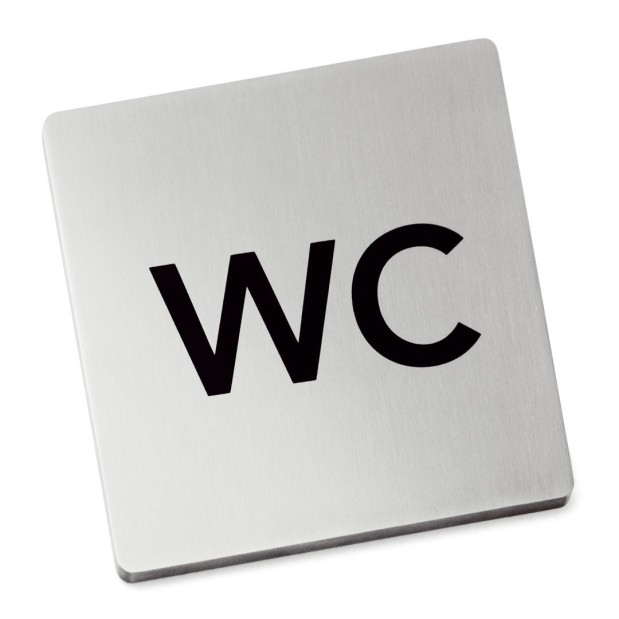 Placa con pictograma de wc de señalización.