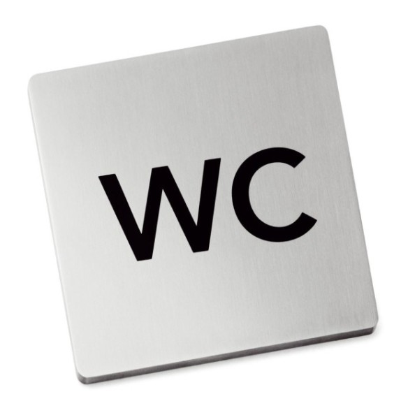Placa con pictograma de wc de señalización.