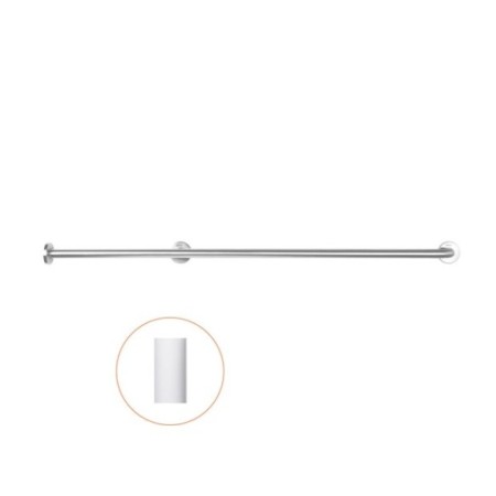 Barra de 1400 mm de longitud con tres puntos de apoyo y acabado satinado. 2