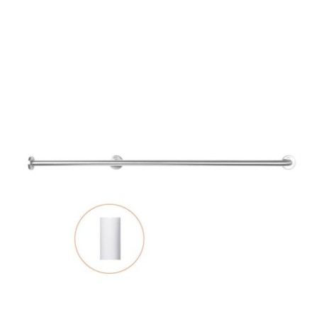 Barra de 1400 mm de longitud con tres puntos de apoyo y acabado satinado. 2