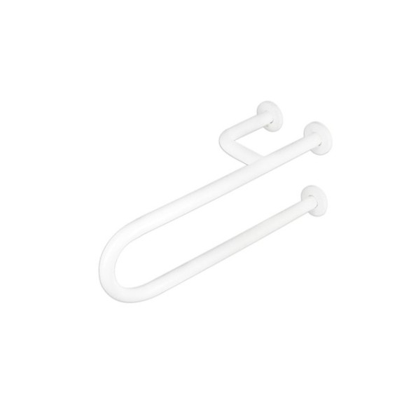 Barra fija de 800 mm con tres puntos de anclaje y posición derecha con acabado epoxi blanco.