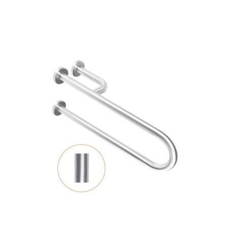 Barra fija de 600 mm con tres puntos de anclaje y posición izquierda con acabado satinado. 2