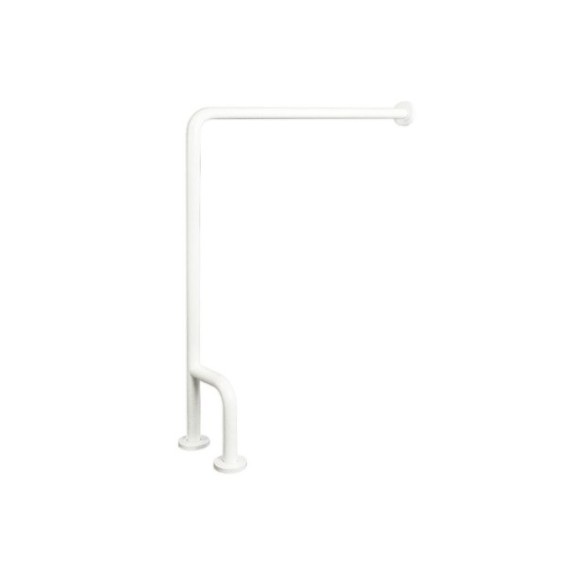 Barra en ángulo pared-suelo posición izquierda en acabado epoxi blanco.