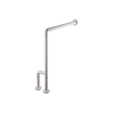 Barra en ángulo pared-suelo posición izquierda en acabado satinado. 2