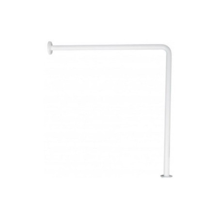 Barra en ángulo pared-suelo con dos anclajes sin empotrar en acabado satinado. 2