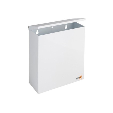 Papelera mural de acero inox 5L acabado blanco.