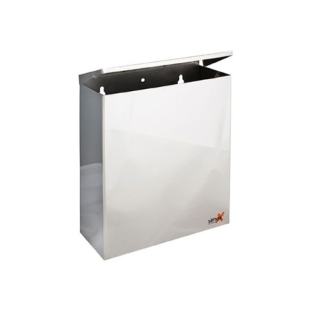 Papelera mural de acero inox 5L acabado brillo.