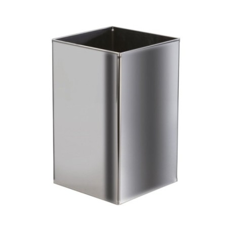 Papelera mural de acero inox acabado brillo 10l.